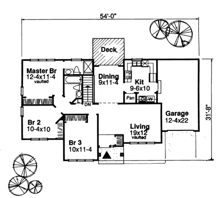 House Plan 99364 First Level Plan