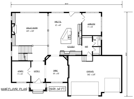 House Plan 99379 First Level Plan