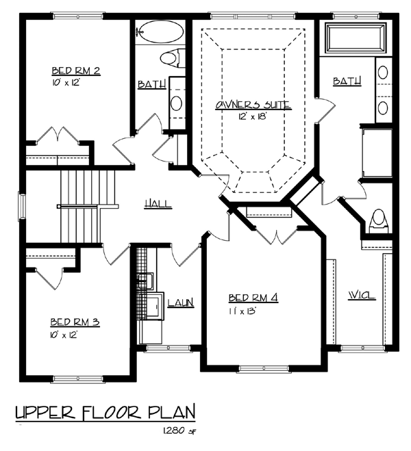 Cottage Craftsman Traditional Level Two of Plan 99380
