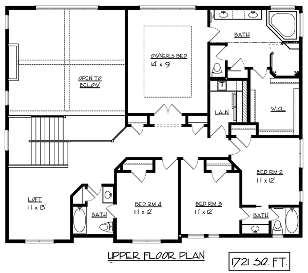 Cottage Craftsman Traditional Level Two of Plan 99386