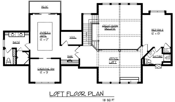 Cottage Craftsman Level Two of Plan 99391