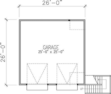 Garage-Living Plan 99393 First Level Plan