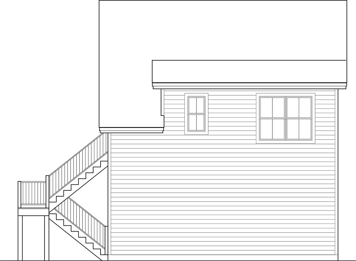 Traditional Rear Elevation of Plan 99393