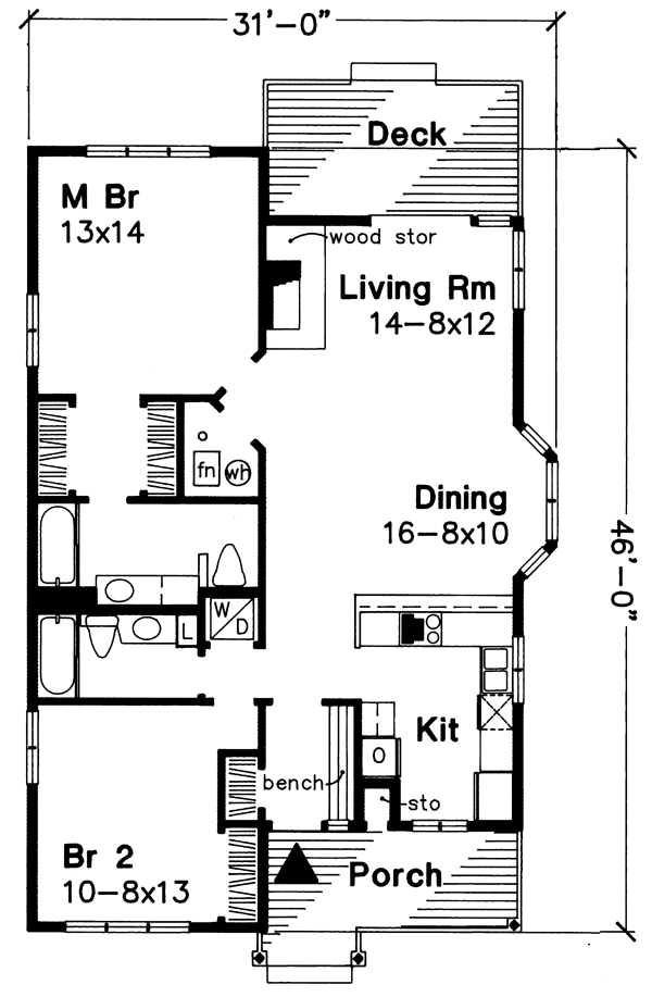 Cottage Tudor Level One of Plan 99394