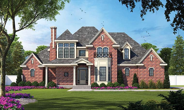 Tudor, Victorian Plan with 2639 Sq. Ft., 4 Bedrooms, 4 Bathrooms, 3 Car Garage Picture 17