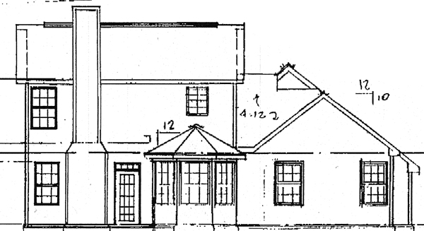 Country European Rear Elevation of Plan 99500