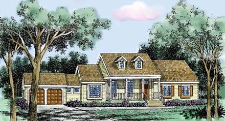 Country Farmhouse One-Story Traditional Elevation of Plan 99635