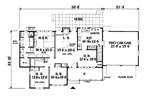 Country Farmhouse One-Story Traditional Level One of Plan 99639