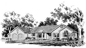 Country Farmhouse One-Story Southern Traditional Elevation of Plan 99643