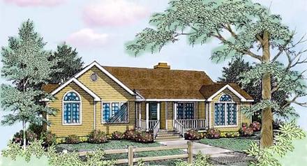 Country Farmhouse One-Story Traditional Elevation of Plan 99647