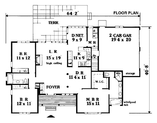 Contemporary Farmhouse One-Story Level One of Plan 99654