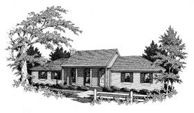 One-Story Ranch Elevation of Plan 99660