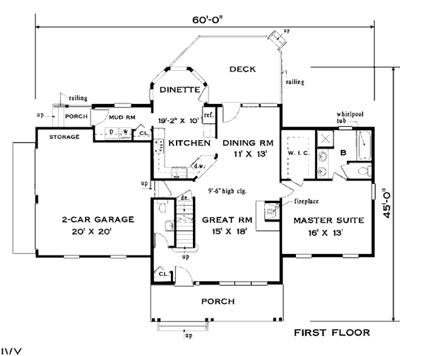 Country Farmhouse Traditional Level One of Plan 99665