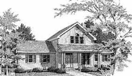 Country Farmhouse Traditional Elevation of Plan 99665