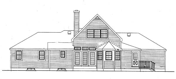 Country European Rear Elevation of Plan 99666