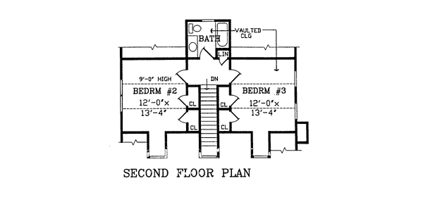 Cape Cod Country Farmhouse Traditional Level Two of Plan 99683