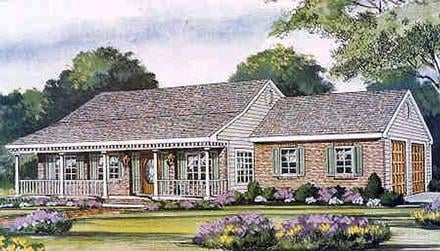 Country One-Story Elevation of Plan 99690