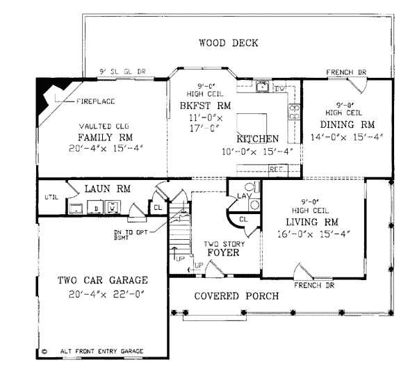 Country Farmhouse Traditional Level One of Plan 99693