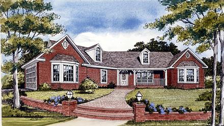 One-Story Ranch Traditional Elevation of Plan 99694