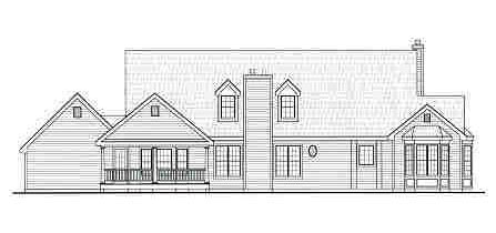 Country Southern Rear Elevation of Plan 99698