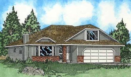 Bungalow European One-Story Elevation of Plan 99900