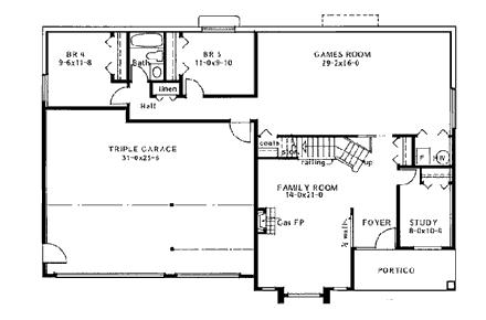 House Plan 99906 First Level Plan
