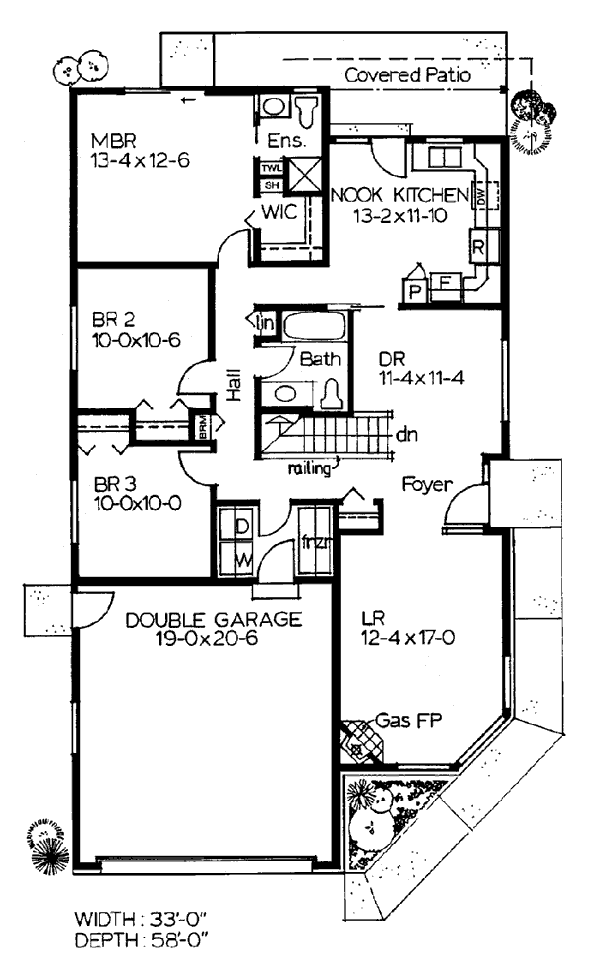 One-Story Ranch Level One of Plan 99907