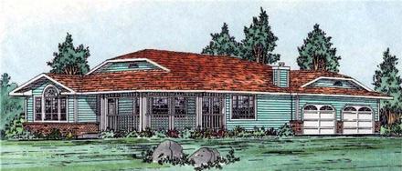 One-Story Ranch Elevation of Plan 99909