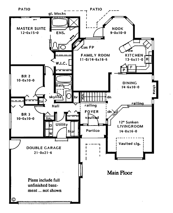 One-Story Southwest Level One of Plan 99917