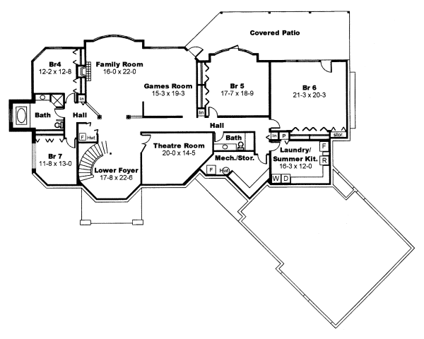 Colonial European Lower Level of Plan 99934