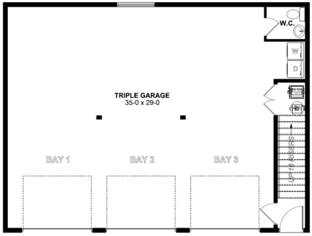 Garage Plan 99939 - 3 Car Garage Apartment First Level Plan