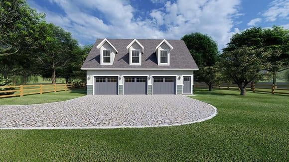3 Car Garage Apartment Plan 99939 with 2 Beds, 2 Baths Elevation