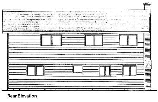 Traditional Rear Elevation of Plan 99940