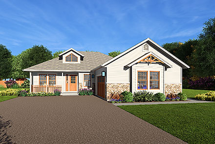 Bungalow Craftsman Elevation of Plan 99944