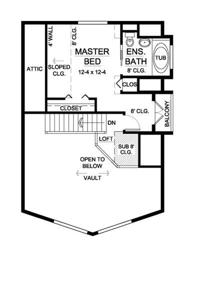 House Plan 99946 Second Level Plan