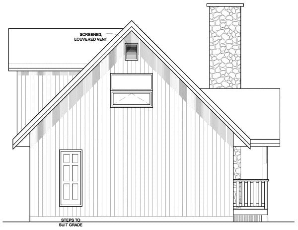 Contemporary Rear Elevation of Plan 99946