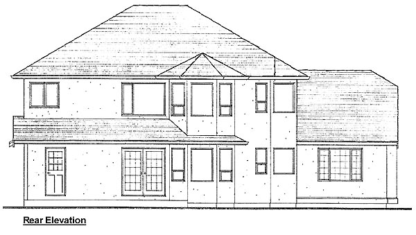 Florida Mediterranean Rear Elevation of Plan 99947