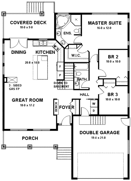 House Plan 99950 First Level Plan