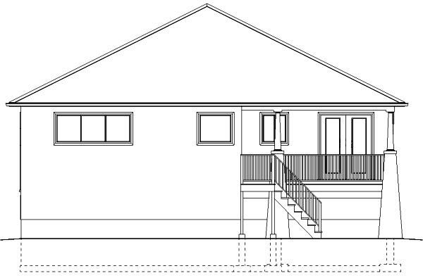 Traditional Rear Elevation of Plan 99950