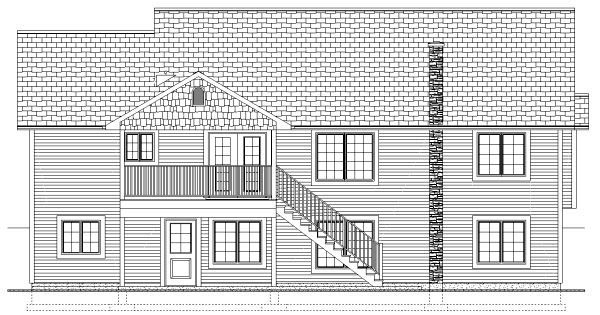 Traditional Rear Elevation of Plan 99951