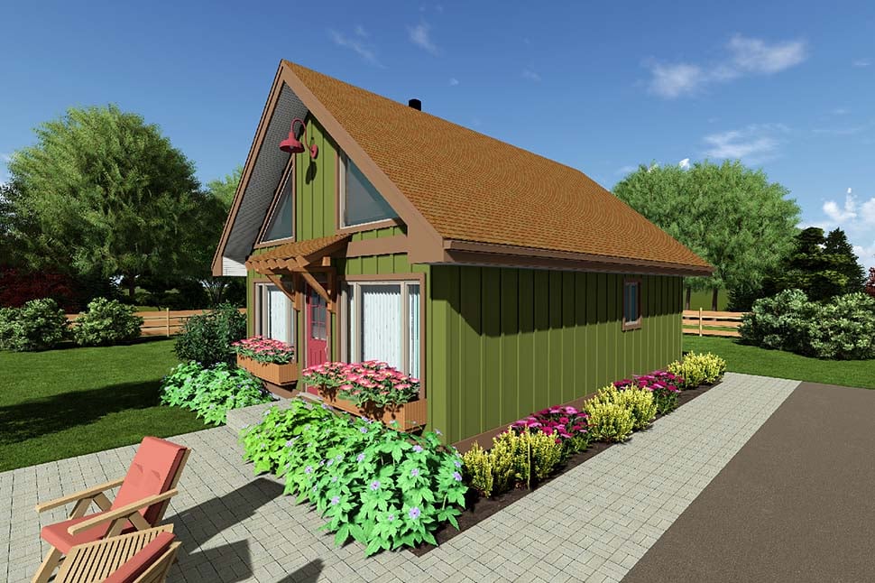 Cabin, Contemporary Plan with 796 Sq. Ft., 2 Bedrooms, 1 Bathrooms Picture 4