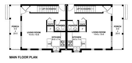 Multi-Family Plan 99955 First Level Plan