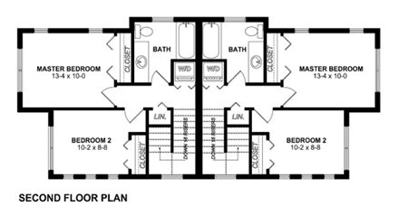 Multi-Family Plan 99956 Second Level Plan