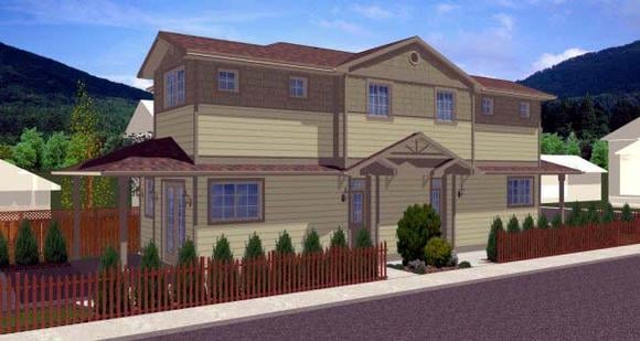 Multi-Family Plan 99956 Elevation