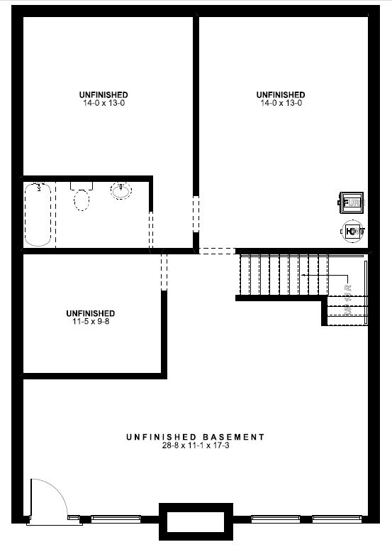 Contemporary Traditional Lower Level of Plan 99961