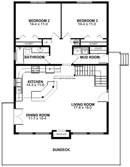 House Plan 99961 First Level Plan