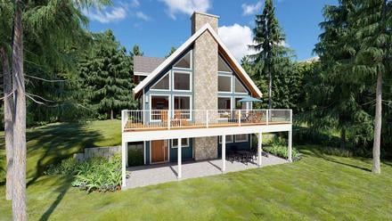 Contemporary, Traditional House Plan 99961 with 3 Beds, 2 Baths