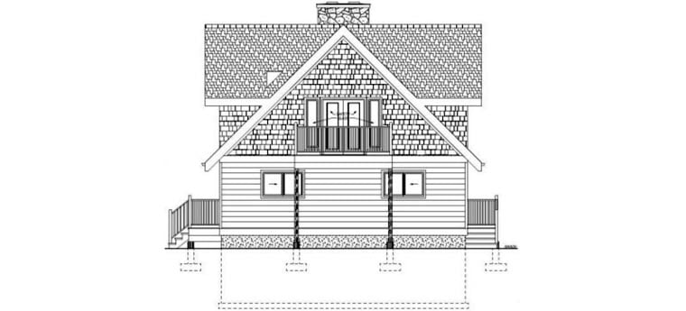 Contemporary Traditional Rear Elevation of Plan 99961