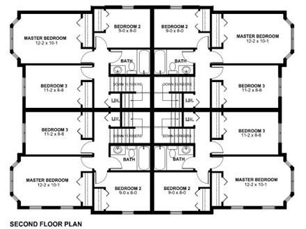 Multi-Family Plan 99966 Second Level Plan