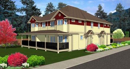 Multi-Family Plan 99966 Elevation